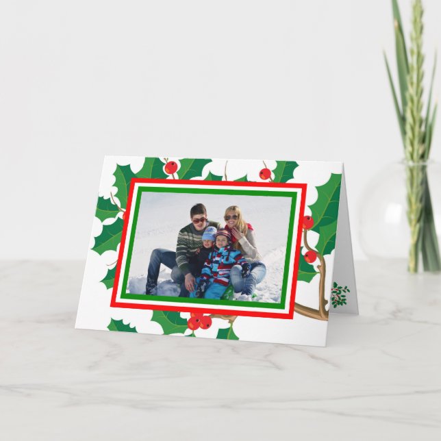 Holly Photo - Vikt julkort Helgkort (Framsida)