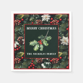 Holly & Pine Celebration Pappersservett