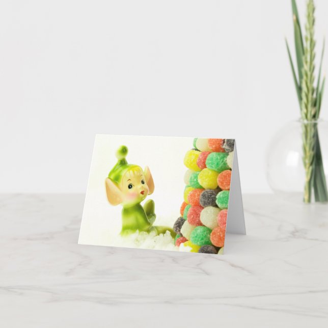 Holly Pixie Elf Helgkort (Framsida)