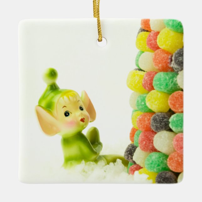 Holly Pixie Elf Julgransprydnad Keramik (Framsida)