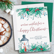 Holly Plants Mistletoe och Lantern Lycklig jul