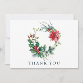 Holly Poinsettia julkransande korprat Tack Kort
