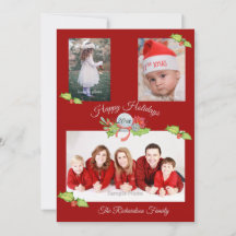 Holly Poinsettia Snö Globe Red Personlig Photo