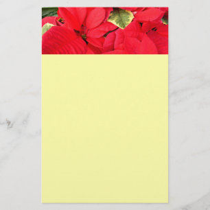 Holly Point Poinsettias Helgdag Blommigt Brevpapper