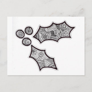 Holly Postcard i Black and White Vykort