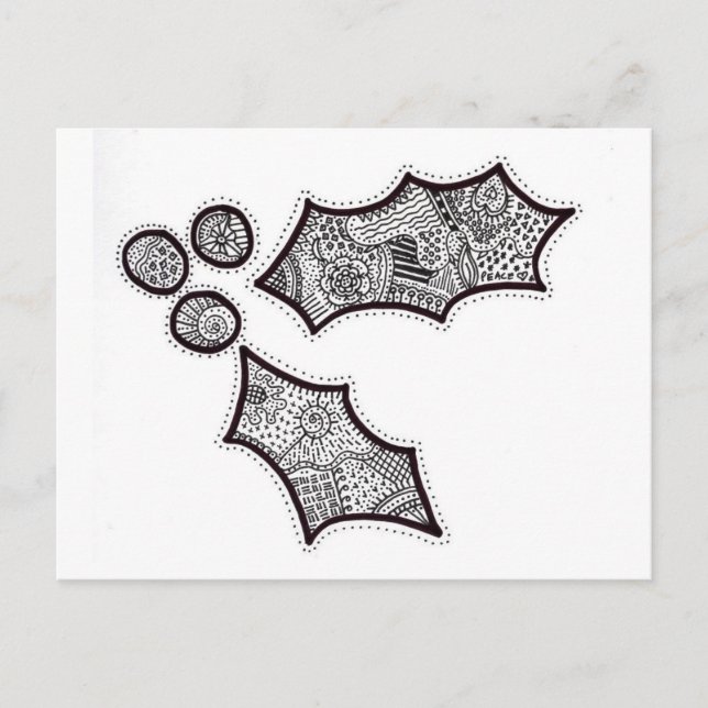 Holly Postcard i Black and White Vykort (Framsida)