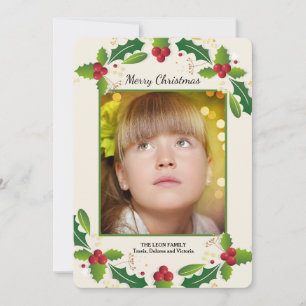 Holly Ram Photo Helgdag Card Julkort