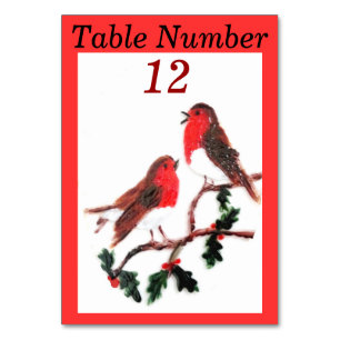 Holly Robin Festive Art Bordsnummer