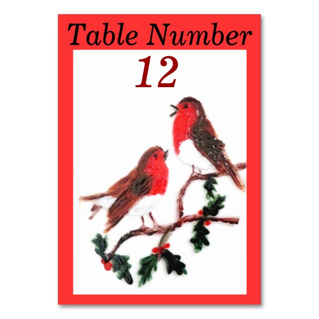 Holly Robin Festive Art Bordsnummer (Framsidan)