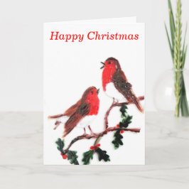 Holly Robin Festive Art Helgkort