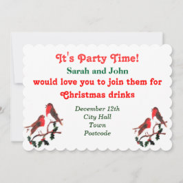 Holly Robin Festive Inbjudningar