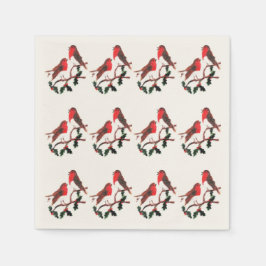Holly Robins Festive Bird Mönster Pappersservett