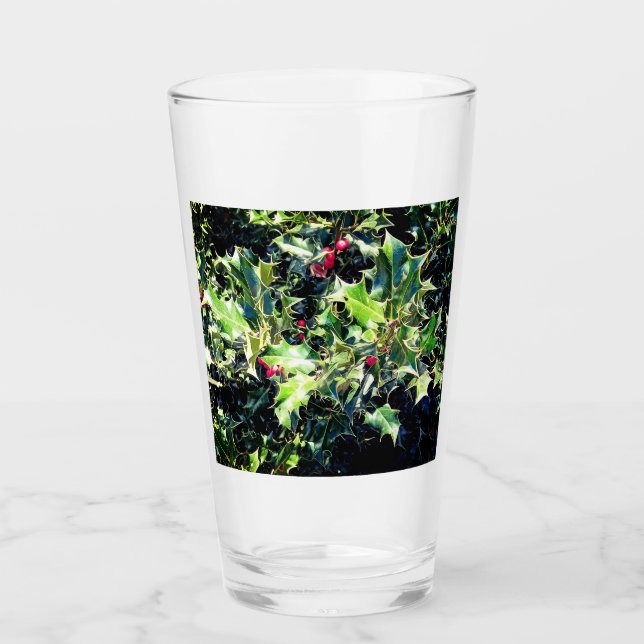 Holly, röda bär glaskopp (Framsida)