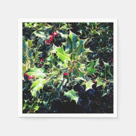 Holly, röda bär pappersservett