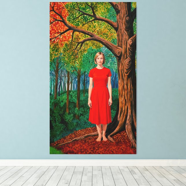 “Holly’s Portrait” - A bright dress for Nature  Canvastryck (Insitu (trägolv))