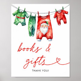 Holly Santa Baby Shower Bokar och presenter Poster