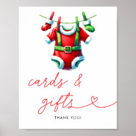 Holly Santa Baby Shower-kort och presenter Poster