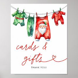Holly Santa Baby Shower-kort och presenter Poster
