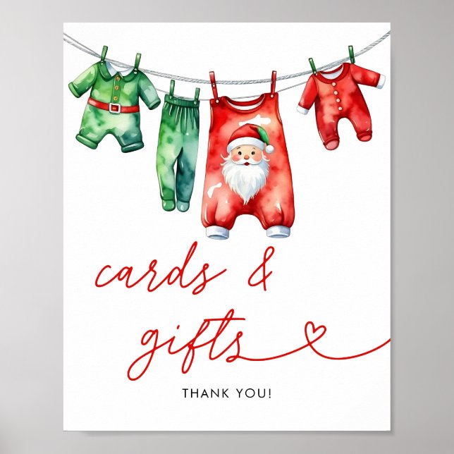 Holly Santa Baby Shower-kort och presenter Poster (Framsidan)