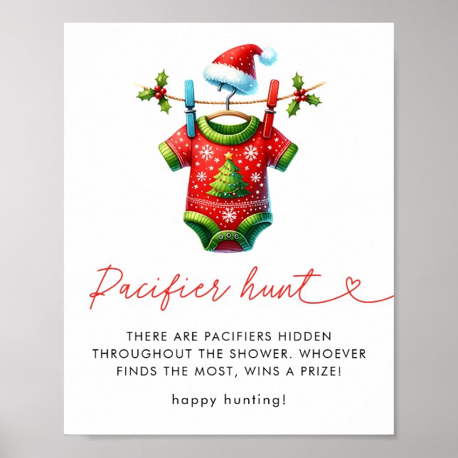 Holly Santa Baby Shower Nappar Hunt Poster (Framsidan)