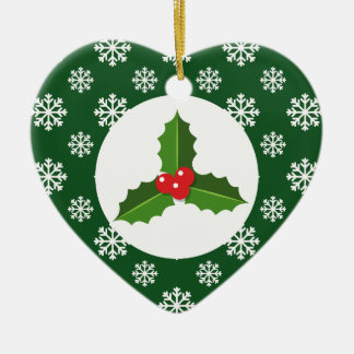 Holly Snöflingor jul-Grönten Julgransprydnad Keramik