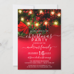 Holly Snowflake Hanging Ljus Garland jul Inbjudningar