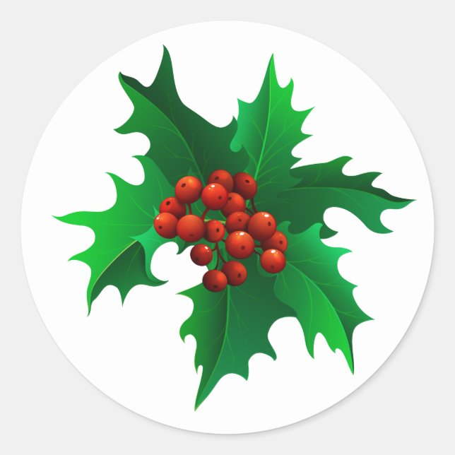 Holly Stickers Runt Klistermärke (Framsida)