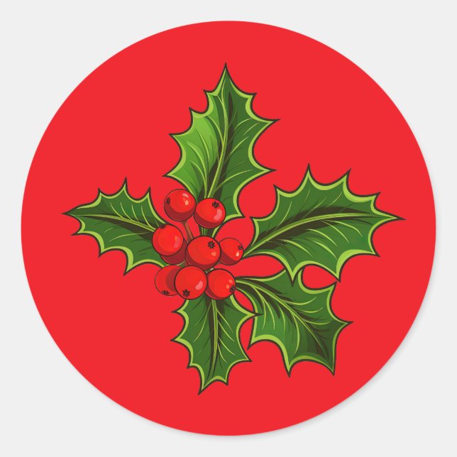 Holly Stickers Runt Klistermärke (Framsida)
