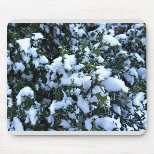 Holly täckt av snö musmatta (Framsidan)