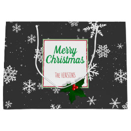 Holly Träd Berry Grått Snöflingor Anpassningsbar j