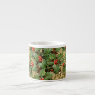Holly Träd jul-Helgdag-Vintagen Espressomugg