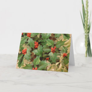 Holly Träd jul-Helgdag-Vintagen Helgkort