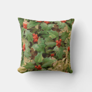 Holly Träd jul-Helgdag-Vintagen Kudde