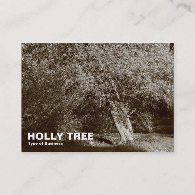 Holly Träd - Sepia Visitkort (Framsida)