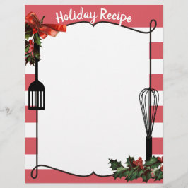 Holly utensils helgdag recept letterhead