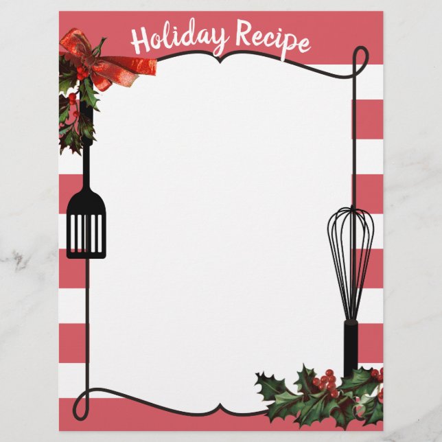 Holly utensils helgdag recept letterhead (Framsida)