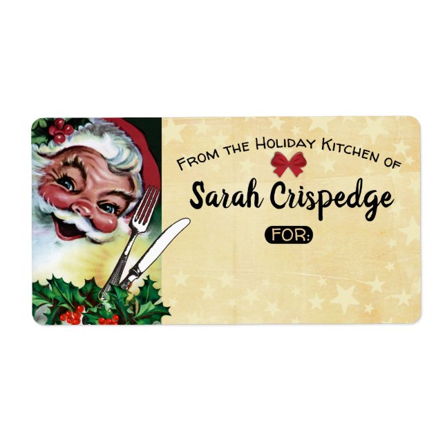 Holly utensils jul-helgdag-bakmärkning fraktsedel (Framsidan)