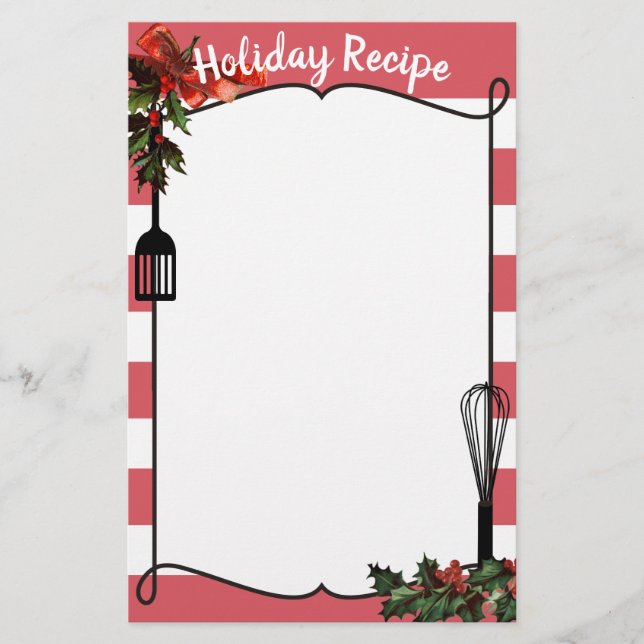 Holly utensils julrecept-menyletterhead (Framsida)