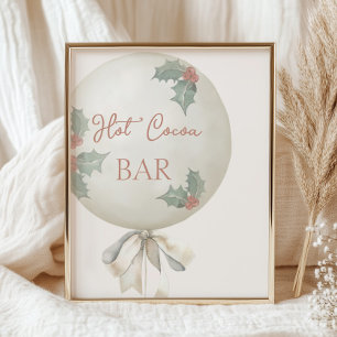 Holly Vintage Ballong Födelsedag Hot Cocoa Bar Poster