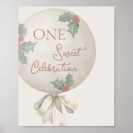 Holly Vintage Balloon Birthday Decor Sign Poster