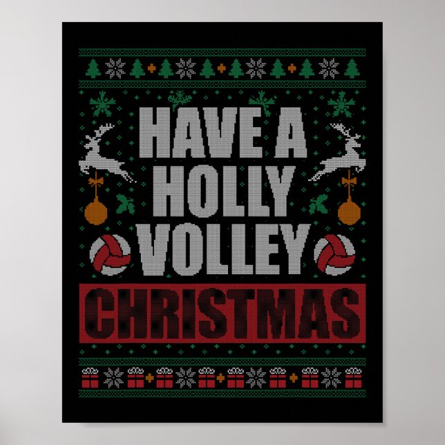 Holly Volley Volleyball Ugly jul Julafton Manar W Poster (Framsidan)