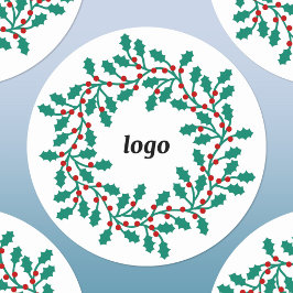 Holly WAN Logotyp Business Helgdagars Runt Klistermärke