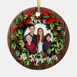 Holly WAN Personlig Family Photo Keepsak Julgransprydnad Keramik