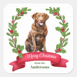 Holly Wandan Chesapeake Bay Retriever Hund Fyrkantigt Klistermärke