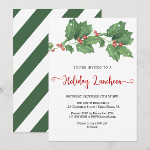 Holly Wandeand Helgdag Luncheon Inbjudningar