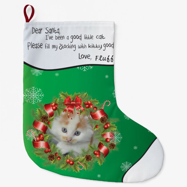 Holly Wandeand Ram LÄGG TILL DIN KATFOTO-PERSONAD Stor Julstrumpa (Framsidan)