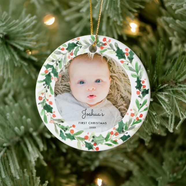 Holly Wandeans Baby 1:a julfoto Ornamet Julgransprydnad Keramik (Träd)