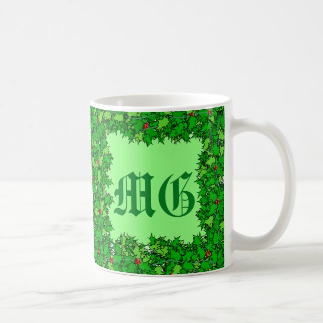Holly Wandeans med Monogram, Deep Grönt Coffee Mug Kaffemugg (Höger)