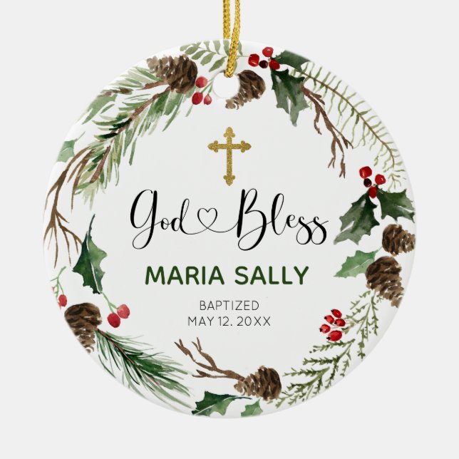 Holly WandeGirl Baptism Ornament (Framsidan)