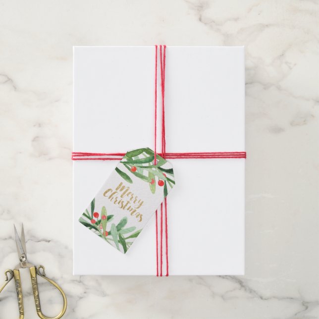 Holly WandeGod jul Namn Presentetikett (Med Snöre)